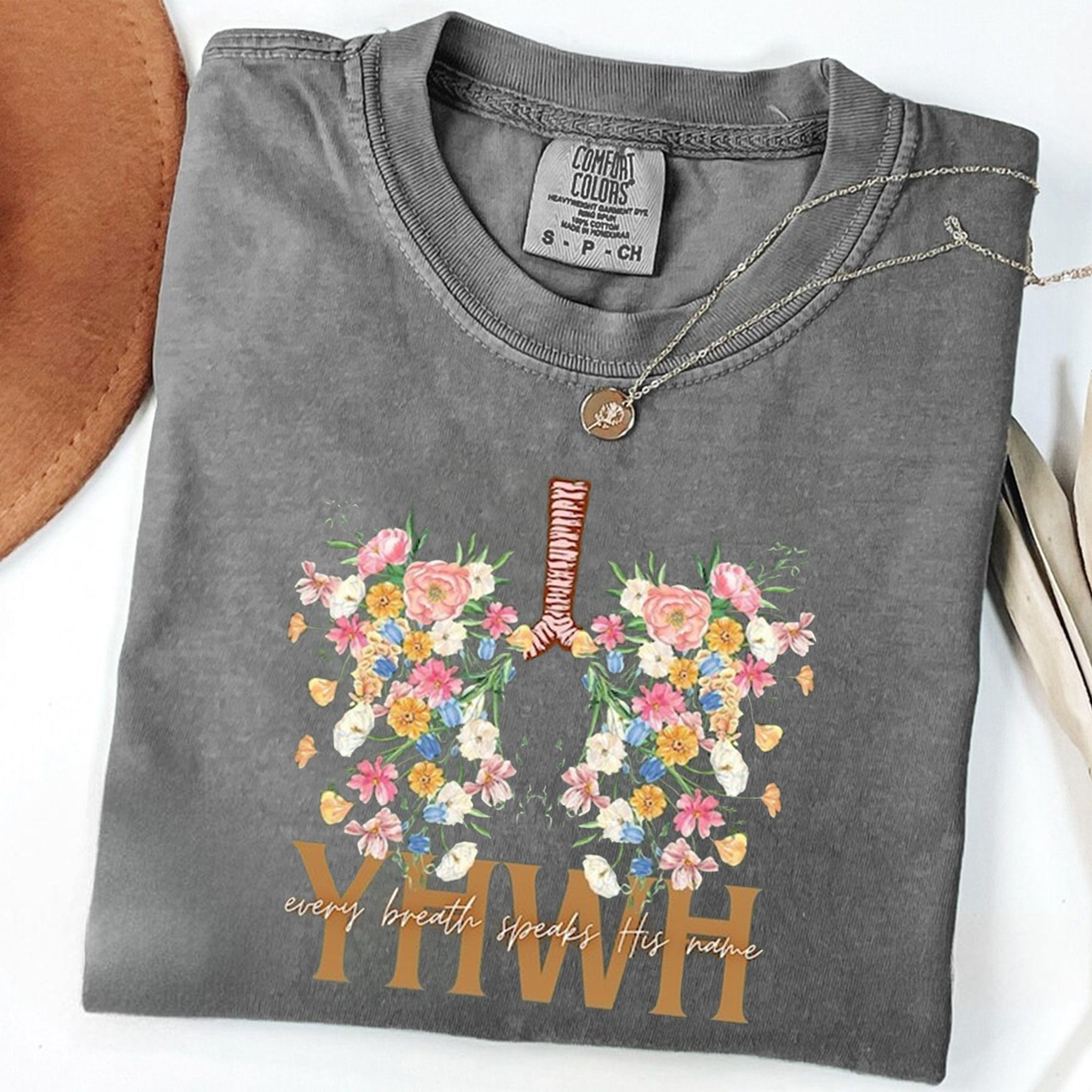 YHWH Shirt, Yahweh, Floral Christian Shirt, Floral Lungs, Flower Lungs, Christian Shirt, YHWH Breathe, Womens Faith Shirt, Bible Verse Shirt
